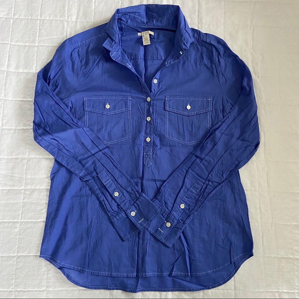 J. Crew 1/4 Button Down Shirt